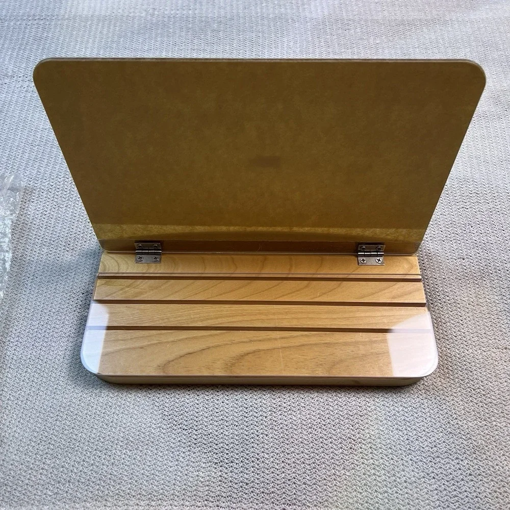 Vintage BB&B Cookbook Holder Wood Recipe Stand Boho Cottagecore Kitchen Tool NWT